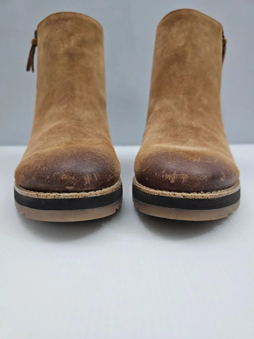 Sofft Emeline Waterproof Wedge Ankle Bootie Havana Brown Suede Womens 11 NEW